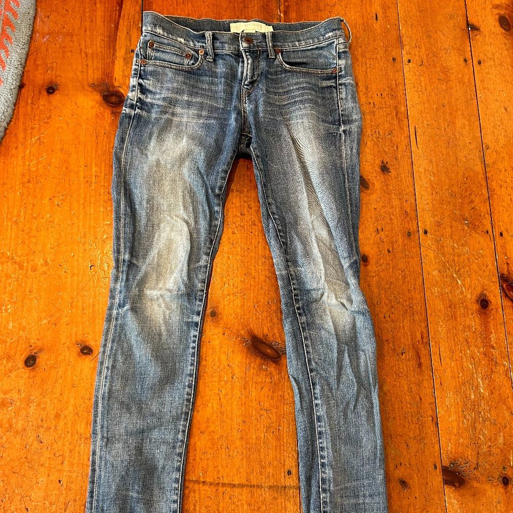 Skinny distressed Rugby size 27 jeans, Ralph Lauren embroidered detail & button